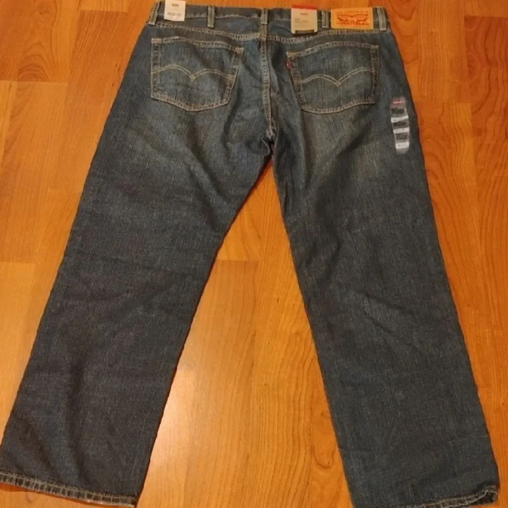 Levi's Blue 559 Relaxed Jeans 38x32 with Lived-In Look